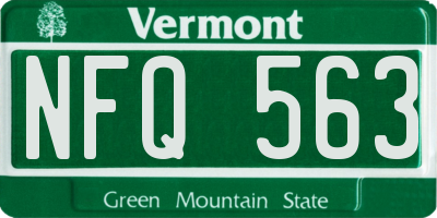 VT license plate NFQ563