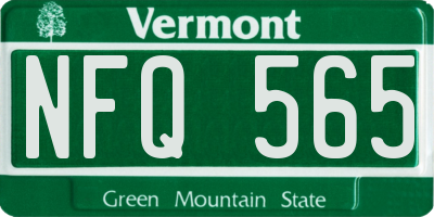 VT license plate NFQ565