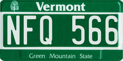 VT license plate NFQ566
