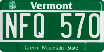 VT license plate NFQ570