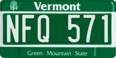 VT license plate NFQ571