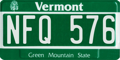 VT license plate NFQ576
