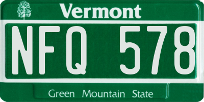 VT license plate NFQ578