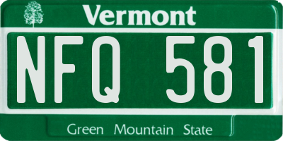 VT license plate NFQ581