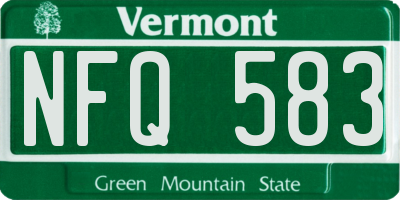 VT license plate NFQ583