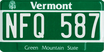 VT license plate NFQ587