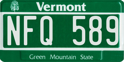 VT license plate NFQ589