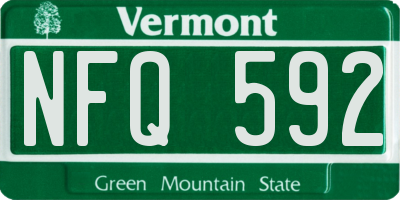 VT license plate NFQ592