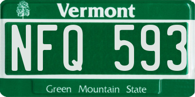 VT license plate NFQ593