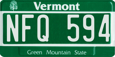 VT license plate NFQ594