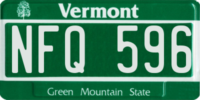 VT license plate NFQ596