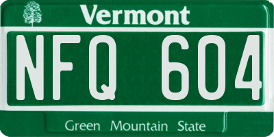 VT license plate NFQ604
