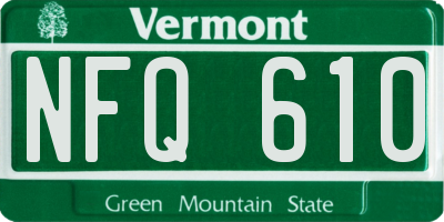 VT license plate NFQ610