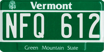 VT license plate NFQ612