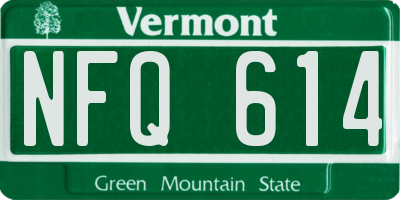 VT license plate NFQ614