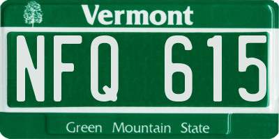 VT license plate NFQ615