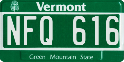 VT license plate NFQ616