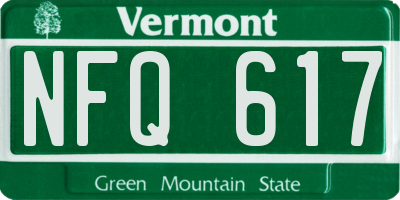 VT license plate NFQ617