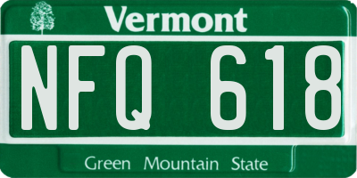 VT license plate NFQ618