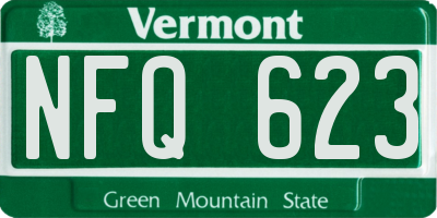 VT license plate NFQ623