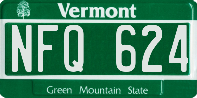 VT license plate NFQ624