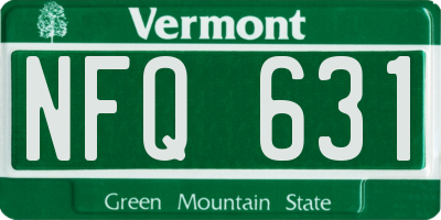 VT license plate NFQ631