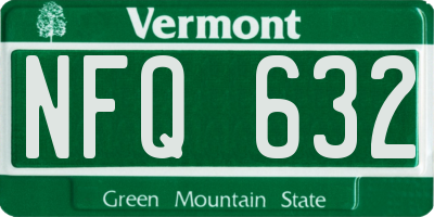 VT license plate NFQ632