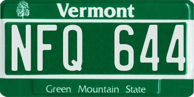 VT license plate NFQ644