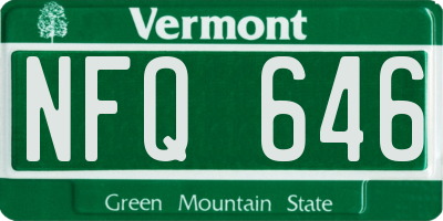 VT license plate NFQ646