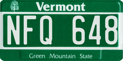 VT license plate NFQ648