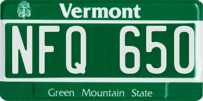 VT license plate NFQ650