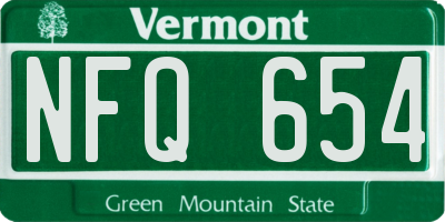 VT license plate NFQ654