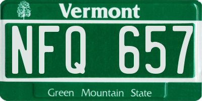 VT license plate NFQ657