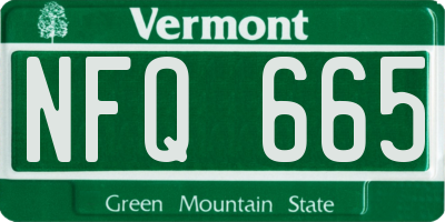 VT license plate NFQ665