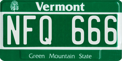 VT license plate NFQ666