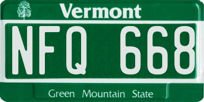 VT license plate NFQ668