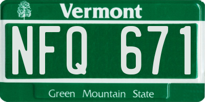 VT license plate NFQ671