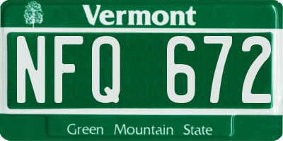 VT license plate NFQ672