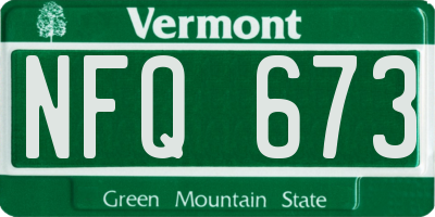 VT license plate NFQ673