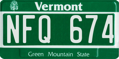 VT license plate NFQ674