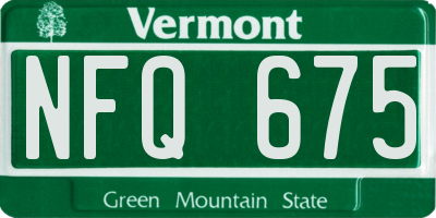 VT license plate NFQ675