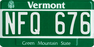 VT license plate NFQ676