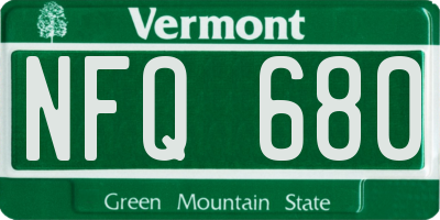 VT license plate NFQ680