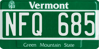 VT license plate NFQ685