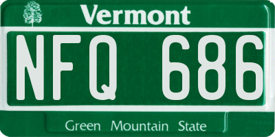 VT license plate NFQ686