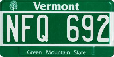 VT license plate NFQ692