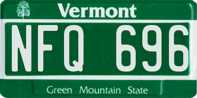 VT license plate NFQ696