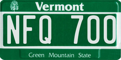 VT license plate NFQ700