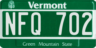 VT license plate NFQ702