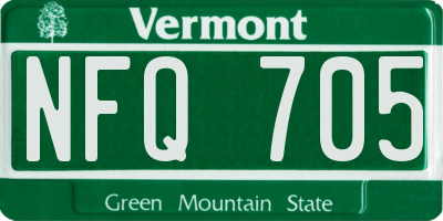 VT license plate NFQ705
